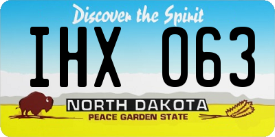 ND license plate IHX063