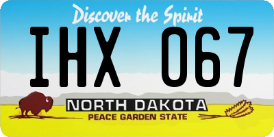 ND license plate IHX067