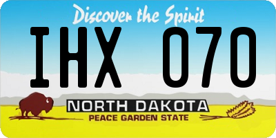 ND license plate IHX070