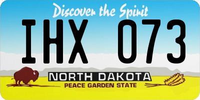 ND license plate IHX073