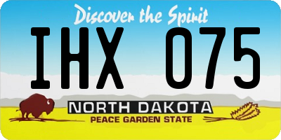 ND license plate IHX075