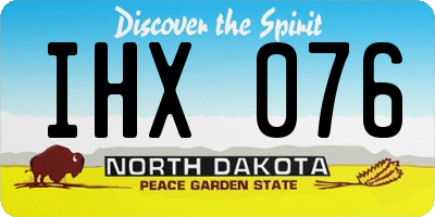ND license plate IHX076