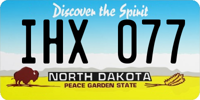 ND license plate IHX077