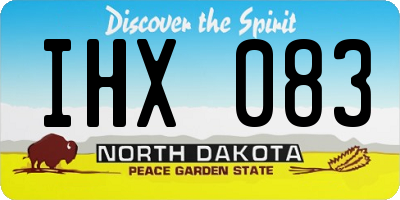 ND license plate IHX083