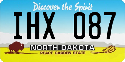 ND license plate IHX087