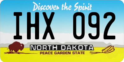 ND license plate IHX092