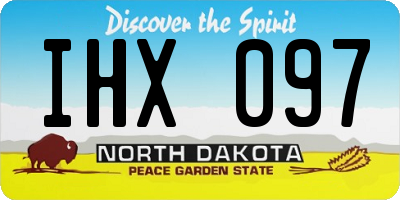 ND license plate IHX097