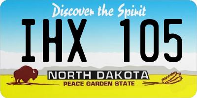 ND license plate IHX105