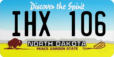 ND license plate IHX106