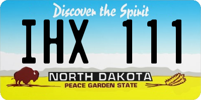 ND license plate IHX111