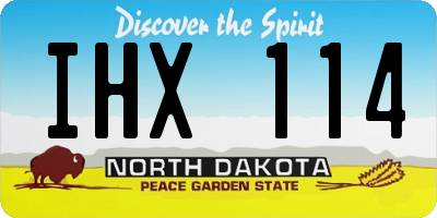 ND license plate IHX114
