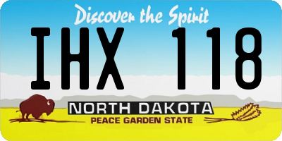 ND license plate IHX118