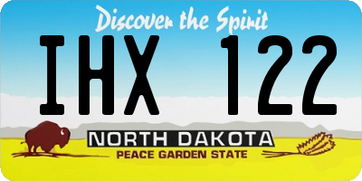 ND license plate IHX122