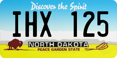 ND license plate IHX125
