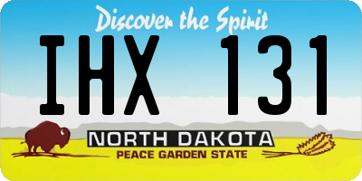 ND license plate IHX131