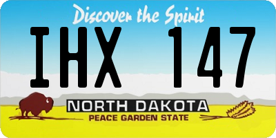 ND license plate IHX147
