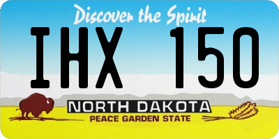 ND license plate IHX150