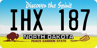 ND license plate IHX187