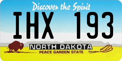 ND license plate IHX193