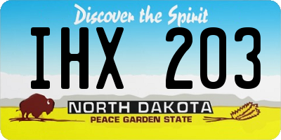 ND license plate IHX203