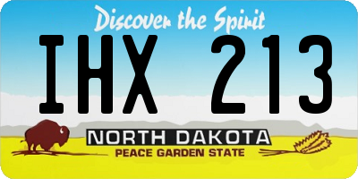 ND license plate IHX213