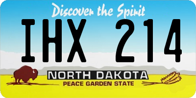 ND license plate IHX214