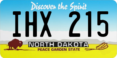 ND license plate IHX215