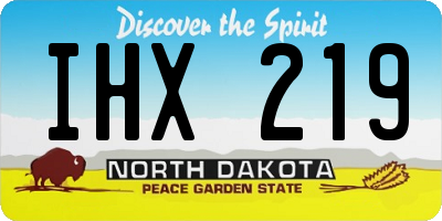 ND license plate IHX219