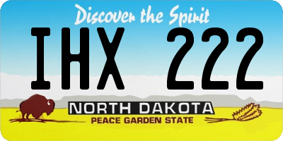 ND license plate IHX222