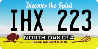 ND license plate IHX223