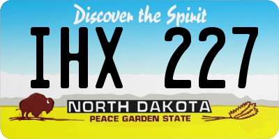 ND license plate IHX227