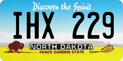 ND license plate IHX229