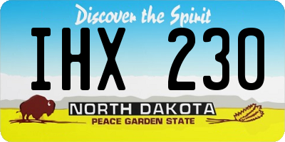 ND license plate IHX230