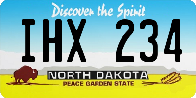 ND license plate IHX234
