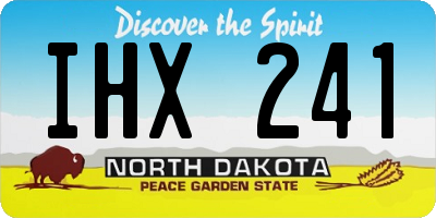 ND license plate IHX241