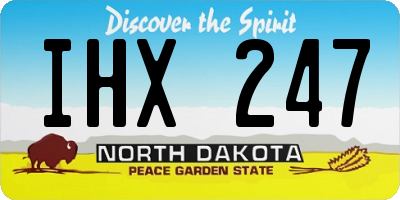 ND license plate IHX247