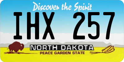 ND license plate IHX257