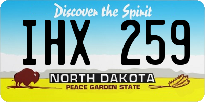 ND license plate IHX259