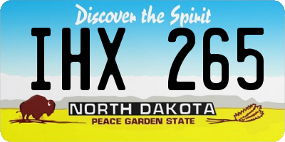 ND license plate IHX265