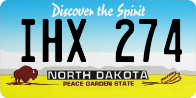 ND license plate IHX274