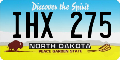 ND license plate IHX275