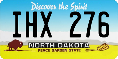 ND license plate IHX276