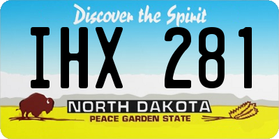 ND license plate IHX281
