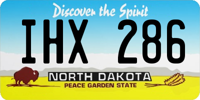 ND license plate IHX286
