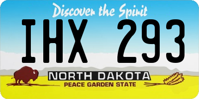 ND license plate IHX293