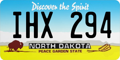 ND license plate IHX294