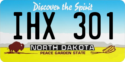 ND license plate IHX301
