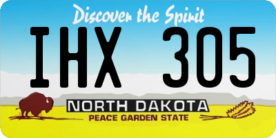 ND license plate IHX305