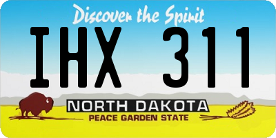 ND license plate IHX311