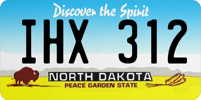 ND license plate IHX312